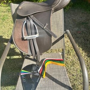 16in Brown English Saddle